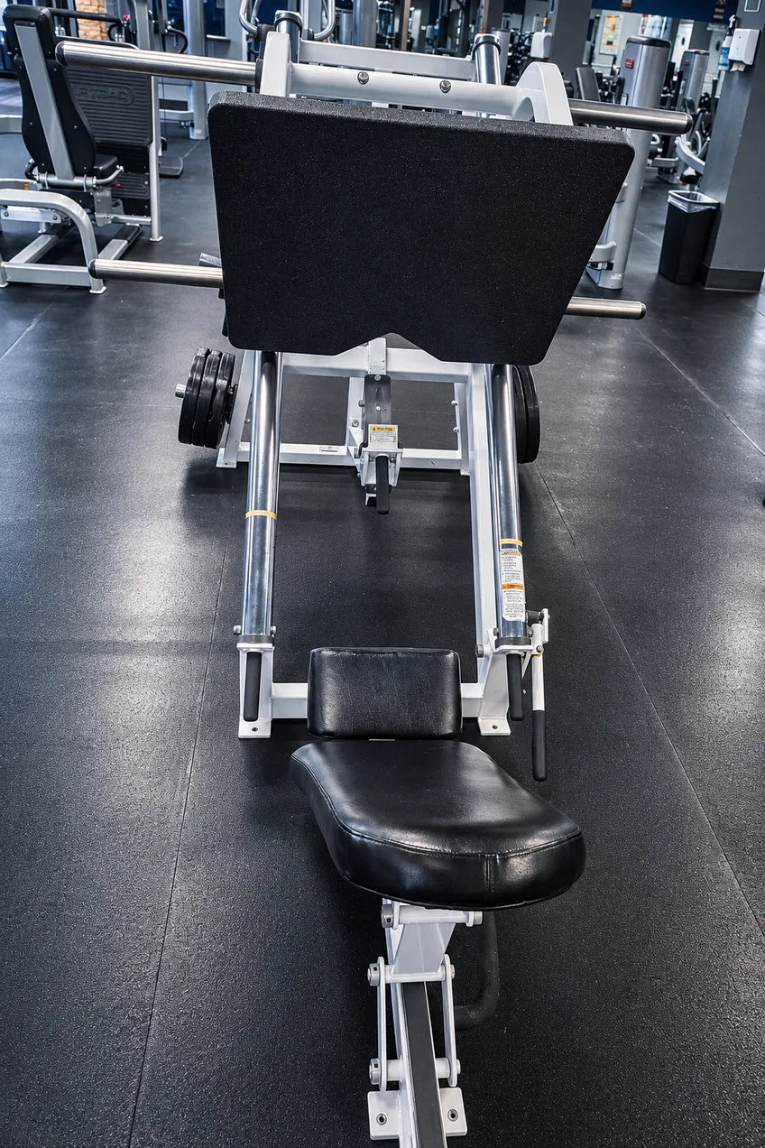 Plate-loaded leg press machine