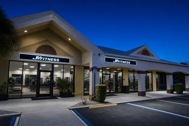 JV Fitness storefront in the Ashley Square plaza on Del Prado Blvd